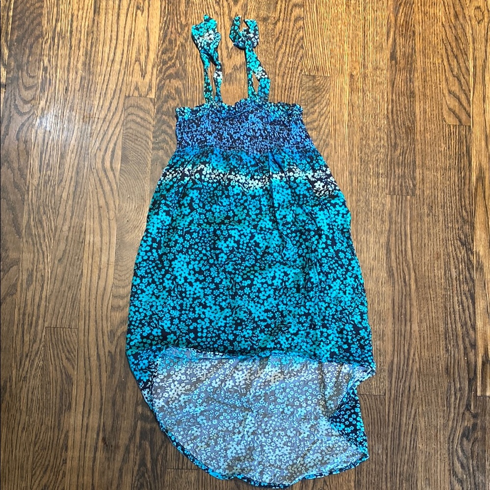 Xhilaration Teal and Black Floral Dress size 4-5